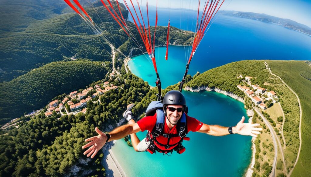 Paragliding above Corfu