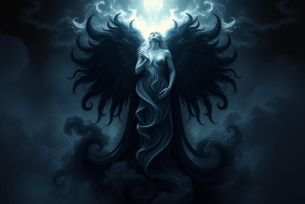 Artistic depiction of Erebus and Nyx with their offspring Aether and Hemera in Greek mythology
