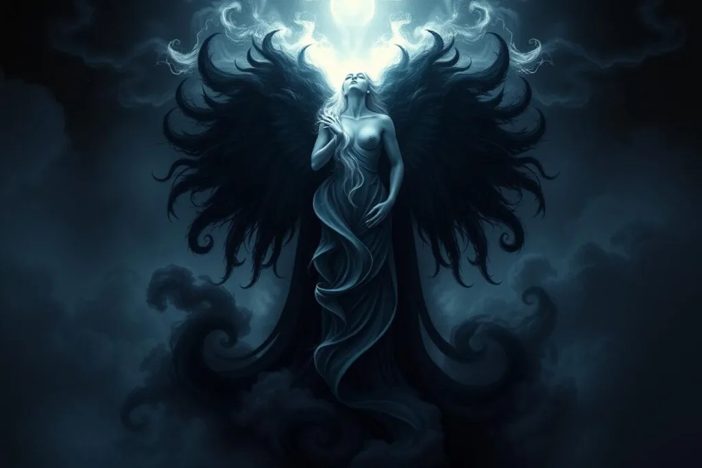 Artistic depiction of Erebus and Nyx with their offspring Aether and Hemera in Greek mythology