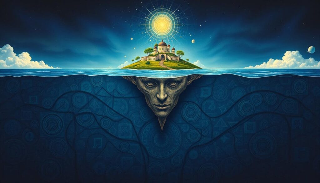 Jungian-inspired artwork showing the relationship between conscious and unconscious mind