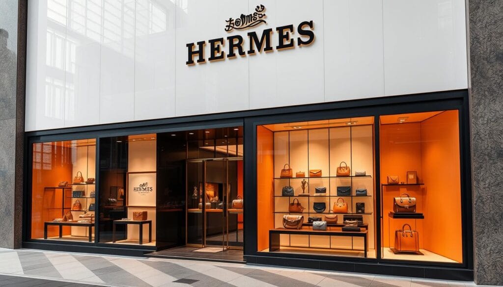Modern Hermès luxury brand logo and products showing Hermes' influence in contemporary culture