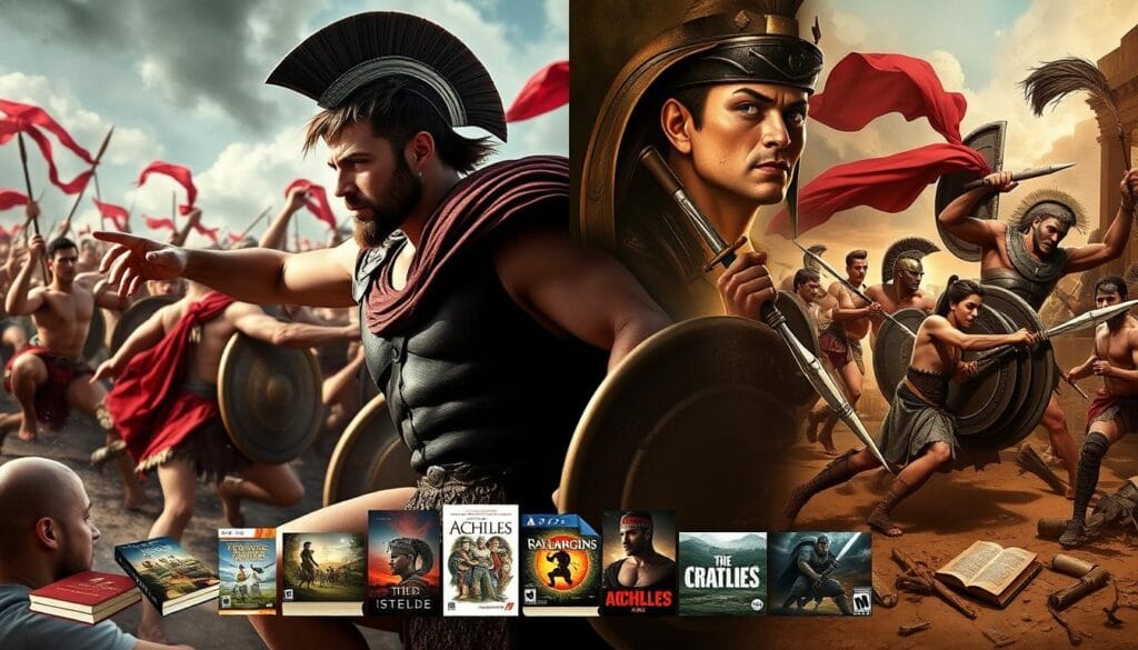 Modern interpretation of Achilles The Invincible Warrior in contemporary media and art