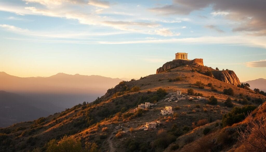 Mount Cyllene in Arcadia, Greece, birthplace of Hermes Greek God
