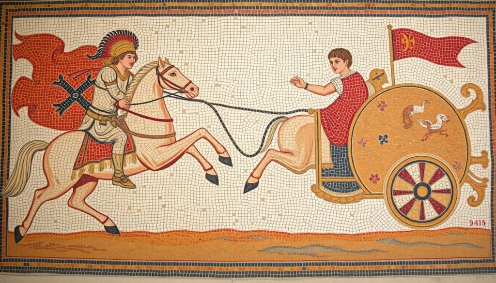 Alexander Mosaic from Pompeii showing the Battle of Issus