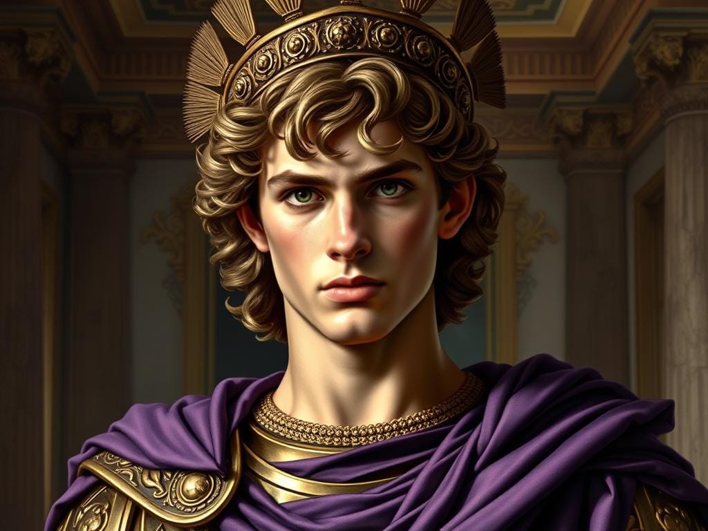Alexander the Great in Persian royal attire, symbolizing his policy of cultural fusion