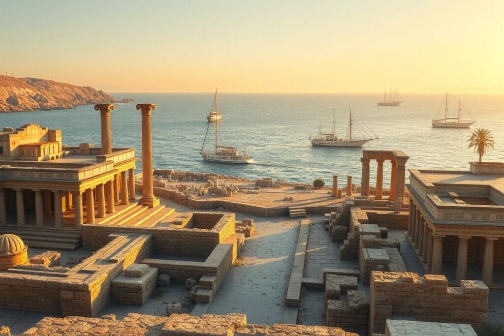 Ancient ruins of Alexandria, Egypt, founded by Alexander the Great