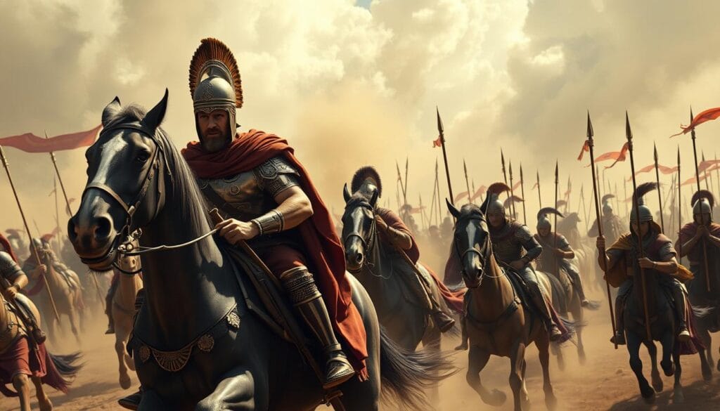 Companion Cavalry charge led by Alexander the Great at the Battle of Gaugamela
