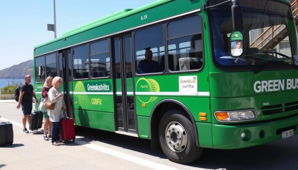 Green Bus service from Corfu Town to Paleokastritsa - Paleokastritsa Corfu Travel Guide