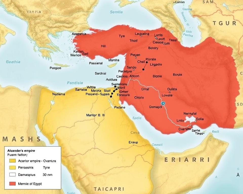 Map showing territorial changes after the Battle of Issus
