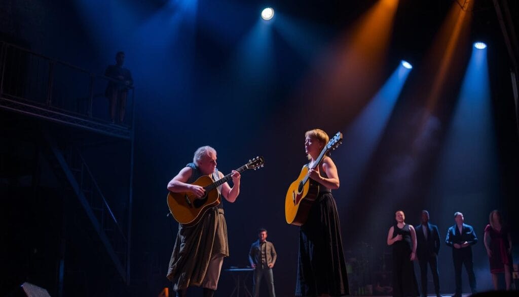 Scene from the Broadway production of Hadestown, a modern musical adaptation of the Orpheus and Eurydice myth