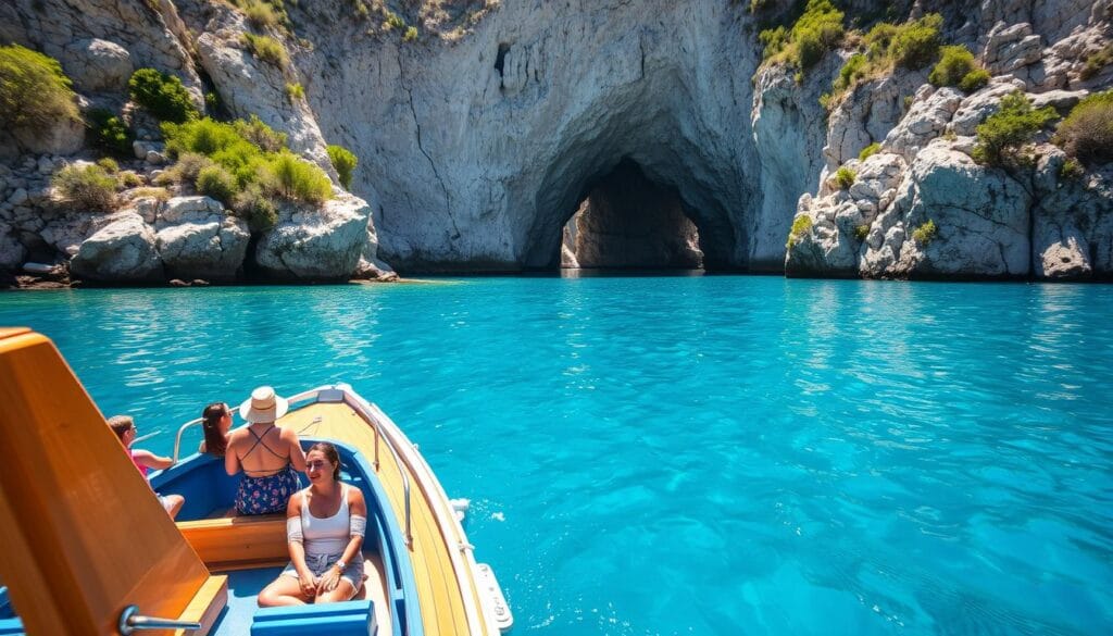 Traditional Greek boat tour exploring the sea caves of Paleokastritsa - Paleokastritsa Corfu Travel Guide